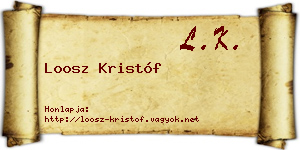 Loosz Kristóf névjegykártya